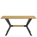 Τραπέζι Τραπεζαρίας ArteLibre ELDRIDGE Sonoma/Μαύρο Μέταλλο/Μοριοσανίδα 120x60x74cm