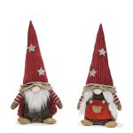 Χριστουγεννιάτικο Γκνόμο Βελούδινο Κόκκινο 39cm Σε 2 Σχέδια