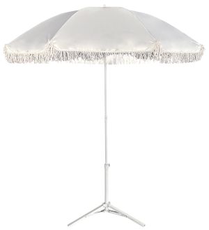 Ομπρέλα Παραλίας ArteLibre BOHERA Λευκό Μέταλλο/Μακραμέ Ύφασμα Φ180x200cm