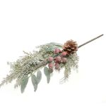 Χριστουγεννιάτικο Κλαδί Με Berries Και Κουκουνάρια Frost 46cm