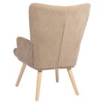 Πολυθρόνα ArteLibre LIRA Μπεζ Ύφασμα Κοτλέ/Ξύλο 94.5x64x70.5cm