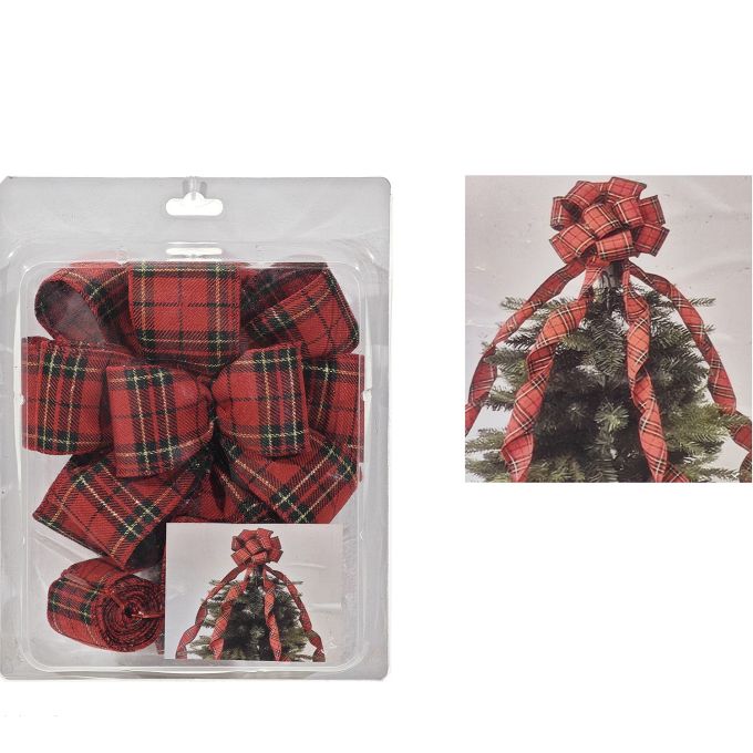 Χριστουγεννιάτικος Φιόγκος Κορυφής Σκωτσέζικος 205cm