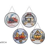 Χριστουγεννιάτικο Κρεμαστό Διακοσμητικό Φ30cm Σε 4 Σχέδια