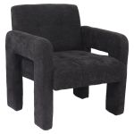 Πολυθρόνα ArteLibre VELORA Γκρι Σκούρο Ύφασμα/Ξύλο 75x68x69cm