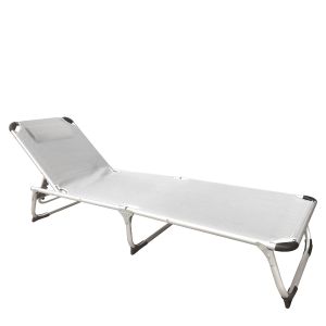 Ξαπλώστρα Παραλίας ArteLibre RENOA Λευκό/Ασημί Αλουμίνιο/Textilene 188x58x28/80cm