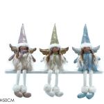 Χριστουγεννιάτικος Άγγελος Καθιστός 50cm Με Γούνινη Λεπτομέρεια Σε 3 Σχέδια