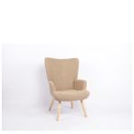 Πολυθρόνα ArteLibre LIRA Μπεζ Ύφασμα Κοτλέ/Ξύλο 94.5x64x70.5cm