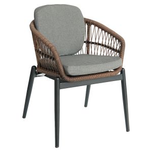 Πολυθρόνα Κήπου ArteLibre ZANZIBAR Μαύρο/Φυσικό Αλουμίνιο/Rattan 61x65x82cm