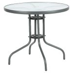 Τραπέζι Κήπου ArteLibre EARTH Γκρι Μέταλλο/Γυαλί Φ80x70cm