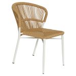 Καρέκλα Κήπου ArteLibre RIVIERA Λευκό/Φυσικό Αλουμίνιο/Rattan 57x61x79cm