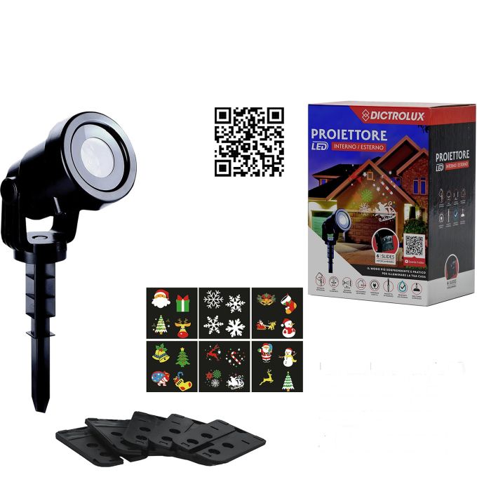 Χριστουγεννιάτικος Προβολέας LED Με 6 Διαφάνειες Και Σύστημα Περιστροφής