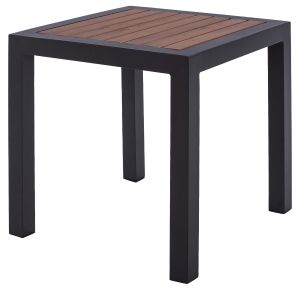 Τραπέζι Κήπου ArteLibre LOMBOK Ανθρακί/Καρυδί Αλουμίνιο/Polywood 45x45x45.5cm