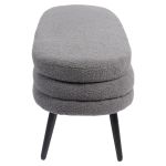 Παγκάκι Ottoman ArteLibre TONDO Γκρι Ύφασμα Teddy/Μέταλλο 42x112x44cm