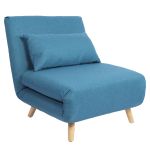 Πολυθρόνα Κρεβάτι ArteLibre VERA Μπλε Ύφασμα/Ξύλο 79x80x89cm