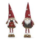 Χριστουγεννιάτικο Γκνόμο Όρθιο Βελούδινο Κόκκινο 55cm Σε 2 Σχέδια