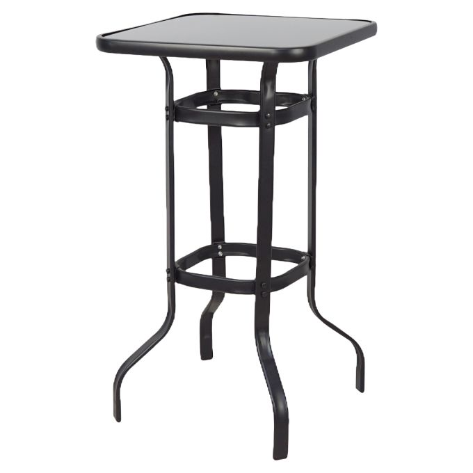 Τραπέζι Κήπου ArteLibre LYRA Μαύρο Μέταλλο/Γυαλί 70x70x100cm