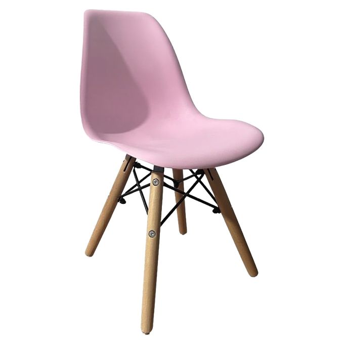 Καρέκλα ArteLibre ROSENE Ροζ/Φυσικό PP/Ξύλο/Μέταλλο 31x39x55cm