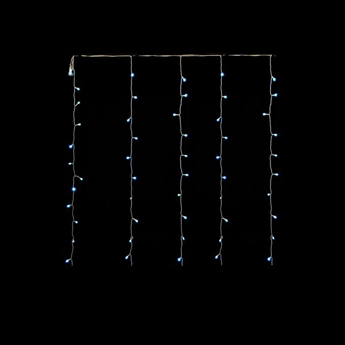 120 LED Κουρτίνα Εξωτερικού Χώρου Ψυχρό Λευκό Φως Διάφανο Καλώδιο 1x3m