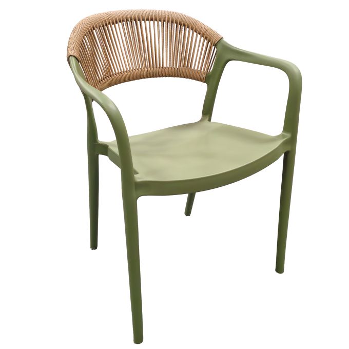 Πολυθρόνα Κήπου ArteLibre SERAYA Πράσινο/Φυσικό PP/Σχοινί 54x56.5x81cm