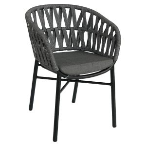 Πολυθρόνα Κήπου ArteLibre LANGKAWI Μαύρο/Ανθρακί Αλουμίνιο/Rattan 57x56x78cm