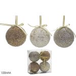 Χριστουγεννιάτικη Μπάλα Rose Gold 100mm Σετ 4Τμχ