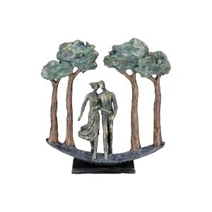 Γλυπτό 'Under Trees' Ζευγάρι Μοτίβο Πολυρεζίνη Μπρονζέ 7x29x30cm
