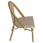 Πολυθρόνα Κήπου ArteLibre BIMINI Καφέ/Λευκό/Καρυδί Αλουμίνιο/Textilene 46x55x88cm