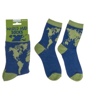 Κάλτσες Παγκόσμιος Χάρτης Μπλε/Πράσινο 70% Βαμβάκι/25% Polyester/5% Ελαστάνη Μέγεθος 36-42