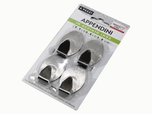 Κρεμαστράκια Κουζίνας Inox Μέταλλο 3.5x2.5x5.5cm Σετ 4Τμχ