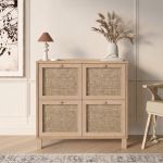 Κονσόλα ArteLibre AESIR Φυσικό Μοριοσανίδα/Rattan 90x35x85.2cm