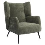 Πολυθρόνα ArteLibre NORA Πράσινο Ύφασμα/Μέταλλο 100x80x89cm