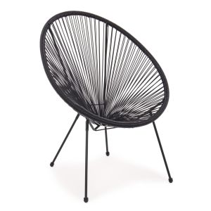Πολυθρόνα ArteLibre Rattan Saturn Μαύρο 72x78x89cm