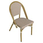 Πολυθρόνα Κήπου ArteLibre BIMINI Καφέ/Λευκό/Καρυδί Αλουμίνιο/Textilene 46x55x88cm