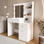 Τουαλέτα Μακιγιάζ ArteLibre VERDANDI Λευκό Μοριοσανίδα 95x40x135cm