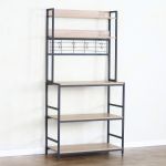 Ραφιέρα Κουζίνας ArteLibre INVERMERE Δρυς/Μαύρο Μοριοσανίδα/Μέταλλο 80x40x170cm