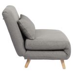 Πολυθρόνα Κρεβάτι ArteLibre VERA Γκρι Ανοιχτό Ύφασμα/Ξύλο 79x80x89cm