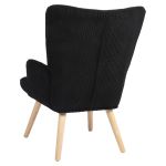Πολυθρόνα ArteLibre LIRA Μαύρο Ύφασμα Κοτλέ/Ξύλο 94.5x64x70.5cm