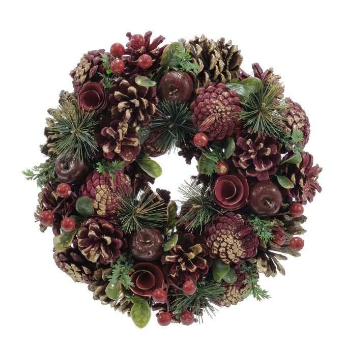 Χριστουγεννιάτικο Στεφάνι Με Κόκκινα Berries Φ30cm