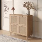 Κονσόλα ArteLibre AESIR Φυσικό Μοριοσανίδα/Rattan 90x35x85.2cm