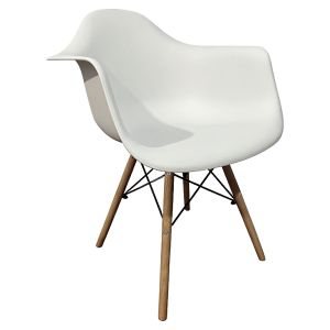 Καρέκλα ArteLibre ECLORA Λευκό/Φυσικό PP/Ξύλο/Μέταλλο 63x58x78cm