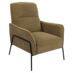 Πολυθρόνα ArteLibre ELAN Πράσινο Ύφασμα Κοτλέ/Μέταλλο 94x77x82cm