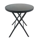 Τραπέζι Μεταλλικό ArteLibre Πτυσσόμενο TAURUS Μαύρο Φ60x70cm