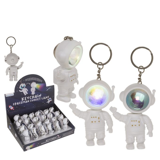 Μπρελόκ Αστροναύτης Με Φως Μπαταρίας Λευκό Πλαστικό/Μέταλλο