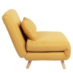 Πολυθρόνα Κρεβάτι ArteLibre VERA Κίτρινο Ύφασμα/Ξύλο 79x80x89cm