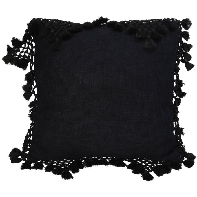 Μαξιλάρι ArteLibre Με Φούντες Μαύρο Βαμβακερό 45x45cm