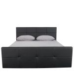 Κρεβάτι ArteLibre ANEMONE Μαύρο PU Με Αποθηκευτικό Χώρο 217.5x170.5x100cm(Στρώμα 160x200cm)