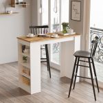 Τραπέζι Bar ArteLibre BROCKLEY Πεύκο/Λευκό Μοριοσανίδα 120x51.6x101.8cm