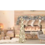 Χριστουγεννιάτικος Κώνος Με 30 MicroLED Χρυσό 60cm