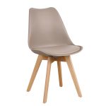 Καρέκλα ArteLibre GROUGH Μπεζ PP/PU/Ξύλο 49x56x83cm