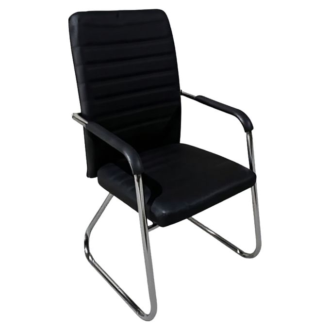 Καρέκλα Επισκέπτη ArteLibre AERIX Μαύρο/Ασημί PU/Μέταλλο 54x60x96cm